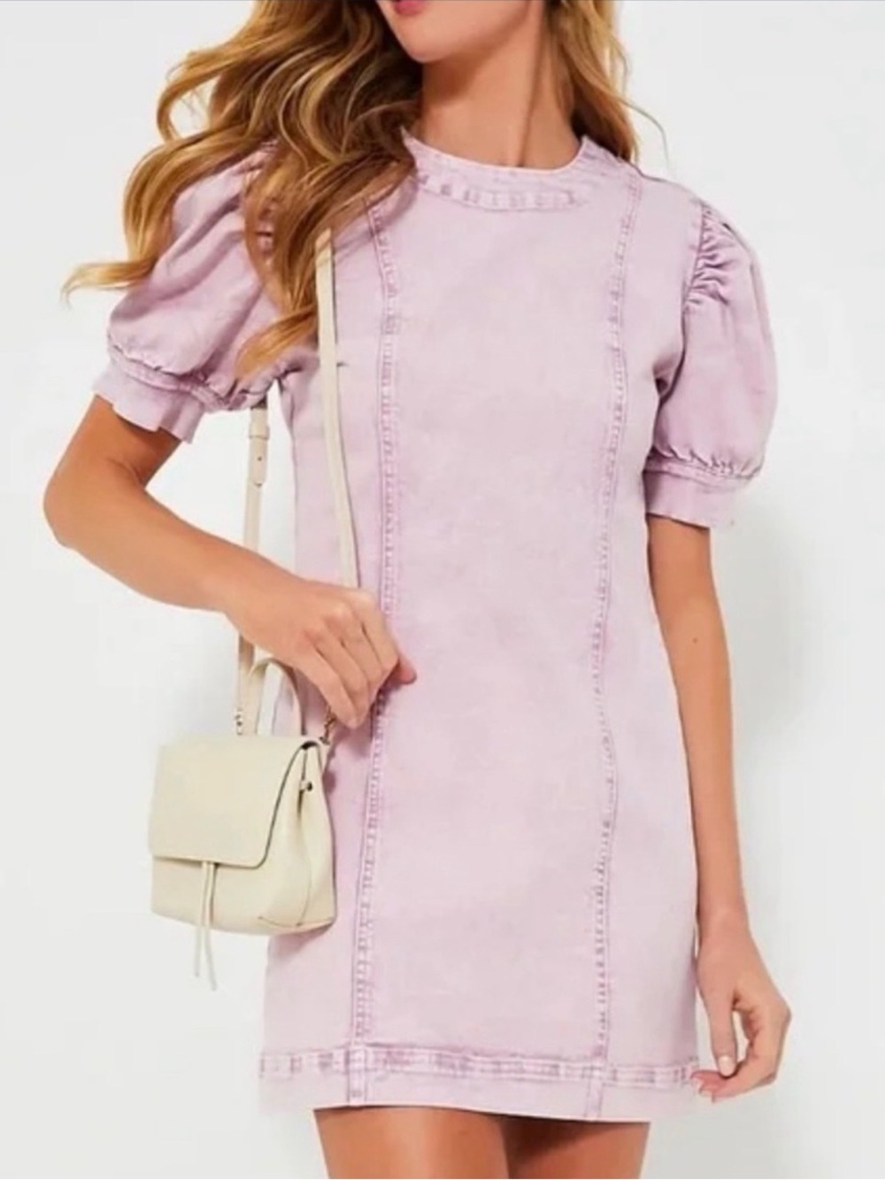 HYACINTH HOUSE Lilac Stretch Denim Juniper Mini Dress